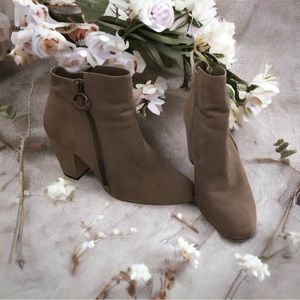 Gray suede ankle boots